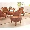 Retro Rattan Low Chair With Ergonomic Backrest, Japanese Farmhouse Style Tatami Lazy Chair Floor Round Seat Meditation Chair With Wooden Legs, For Home And Office Decoration - Product Details