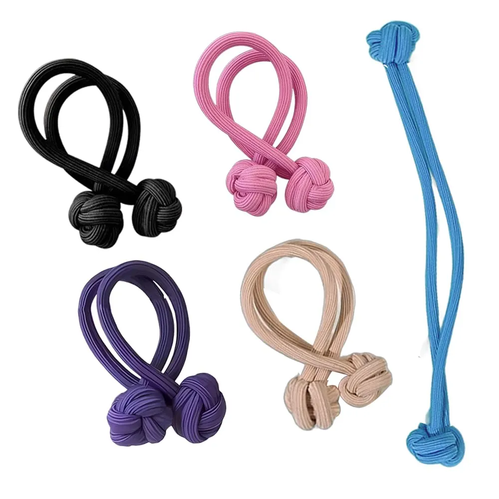 Knotted Button Hair Tie Set Knot Scrunchies Elastic Rubber Band Hair Ropes for Women High Ponytail Tie Hair Rope Stretchy Thickened Durable for Thick and Long Hair - Product Details